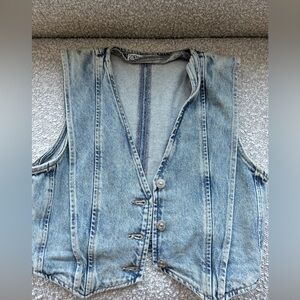 Denim Button-Up Vest
